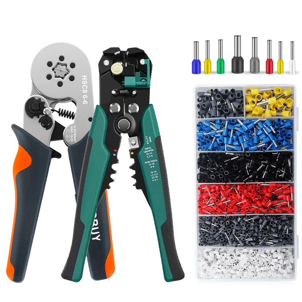 Aderendhülsen-Crimpzange HSC8 6-4/6-6 Elektrische Crimpzange für die Reparatur von Crimp-Rohrklemmen und elektrischen Schaltkreisen, Abisolierzange – Detail 1