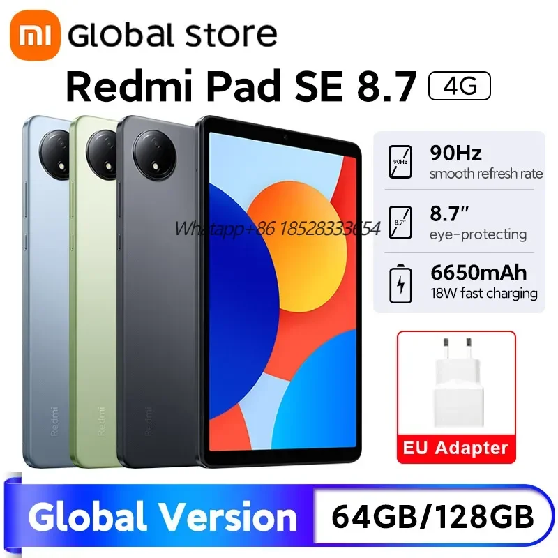 Global Versie Redmi Pad SE 8.7 4G LCD 6650mAh Batterij 8MP Camera 90Hz 18W snel opladen MediaTek Helio G85 octa-core CPU