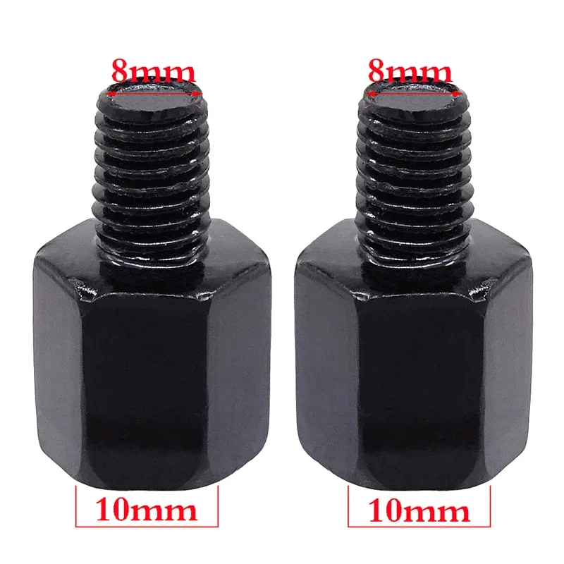 1 Pair Universal Mirror Adapter M10 M8 Clockwise Motorcycle Motorbike Rearview Mirror Adapter Bolt Steel Metal for Motorcycle