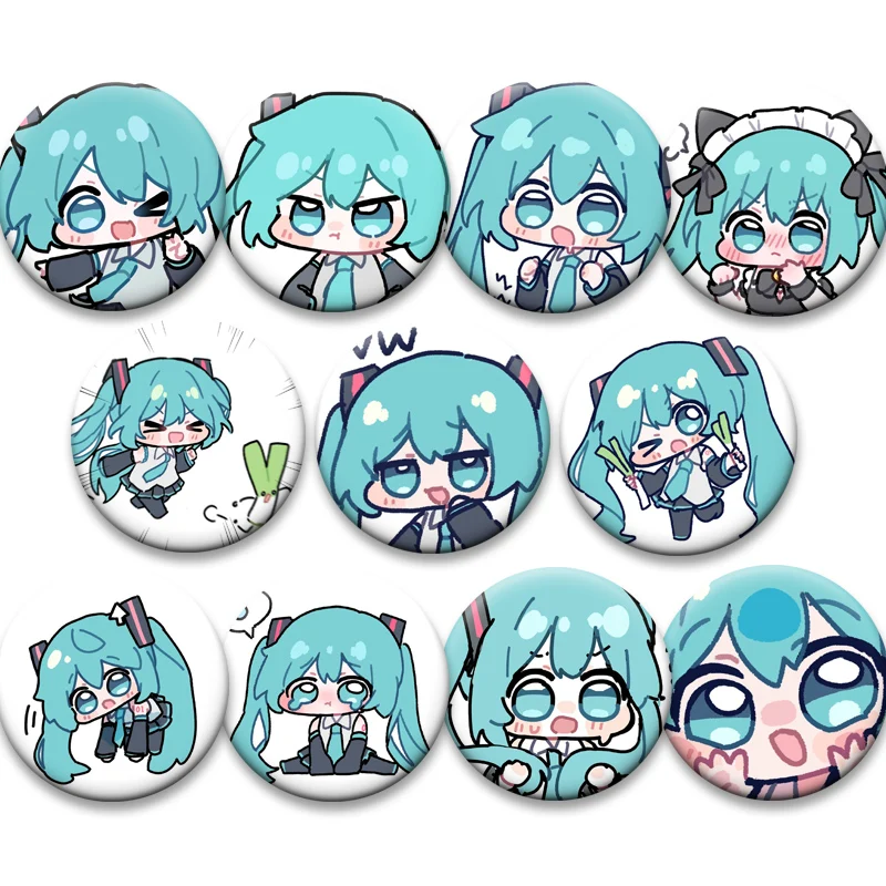 Music Singer Enamel Pins Cute Cartoon Girl Miku Badge Cosplay Anime Brooches for Clothes Backpack Accessories Jewelry Gifts