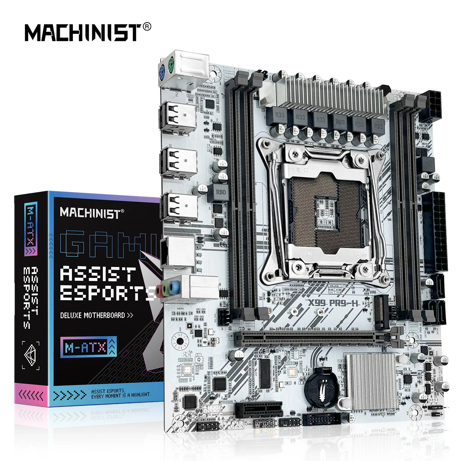 Placa-mãe MACHINIST PR9-H X99 LGA 2011-3 com suporte para processadores Xeon E5 2650 2680 V4/v3 e memória RAM DDR4 M-ATX M.2 NVME/SATA