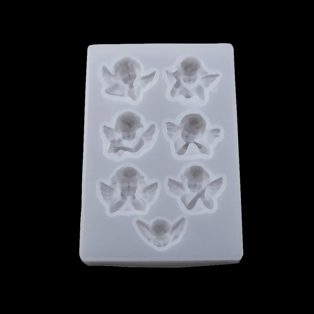 1PCS Angel Shaped Silicone Resin Mold DIY Clay UV Epoxy Resin Mold Pendant Jewelry Tool Mold 7 Pendant Silicone