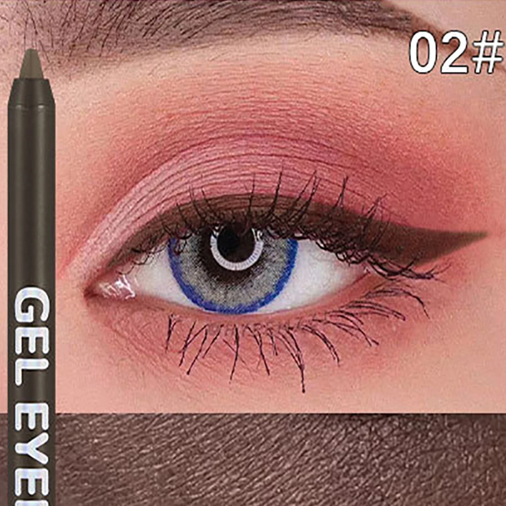 12 Color Matte Eyeliner Gel Pencil Soft Easy to Wear Colorful White Yellow Blue Pink Pearl Gloss Eye Liner Pen Cream Makeup Tool