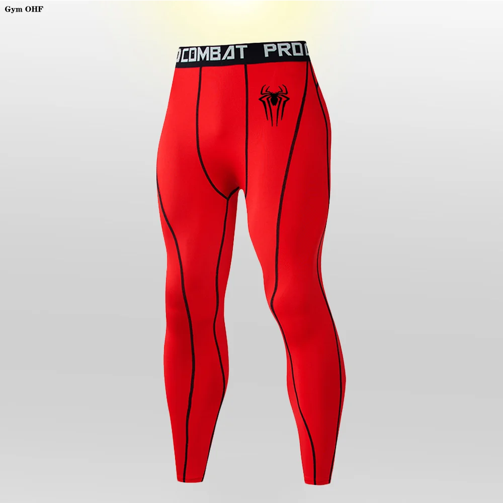 Męskie obcisłe spodnie kompresyjne na siłownię Wysokie elastyczne legginsy do koszykówki Fitness Męskie treningi Slim Fit Running Print Lekka odzież