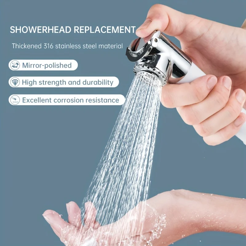 Handbrause aus Edelstahl für Wohnmobil, Boot, Hochdruck, wassersparendes Spray, Wohnmobil, Wohnwagen, Marine, Außendusche