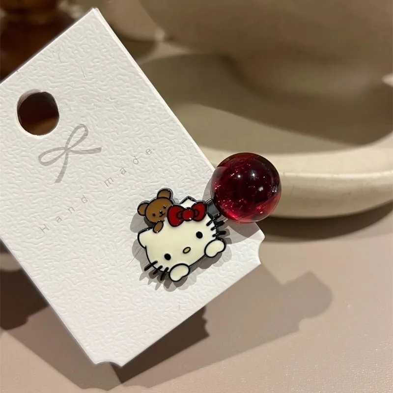 

Hello Kitty Anime Kawaii Sanrio Ins Fashion Hairclip Cute Cartoon Kt Cat Girly Heart Headwear Decoration Christmas Gifts