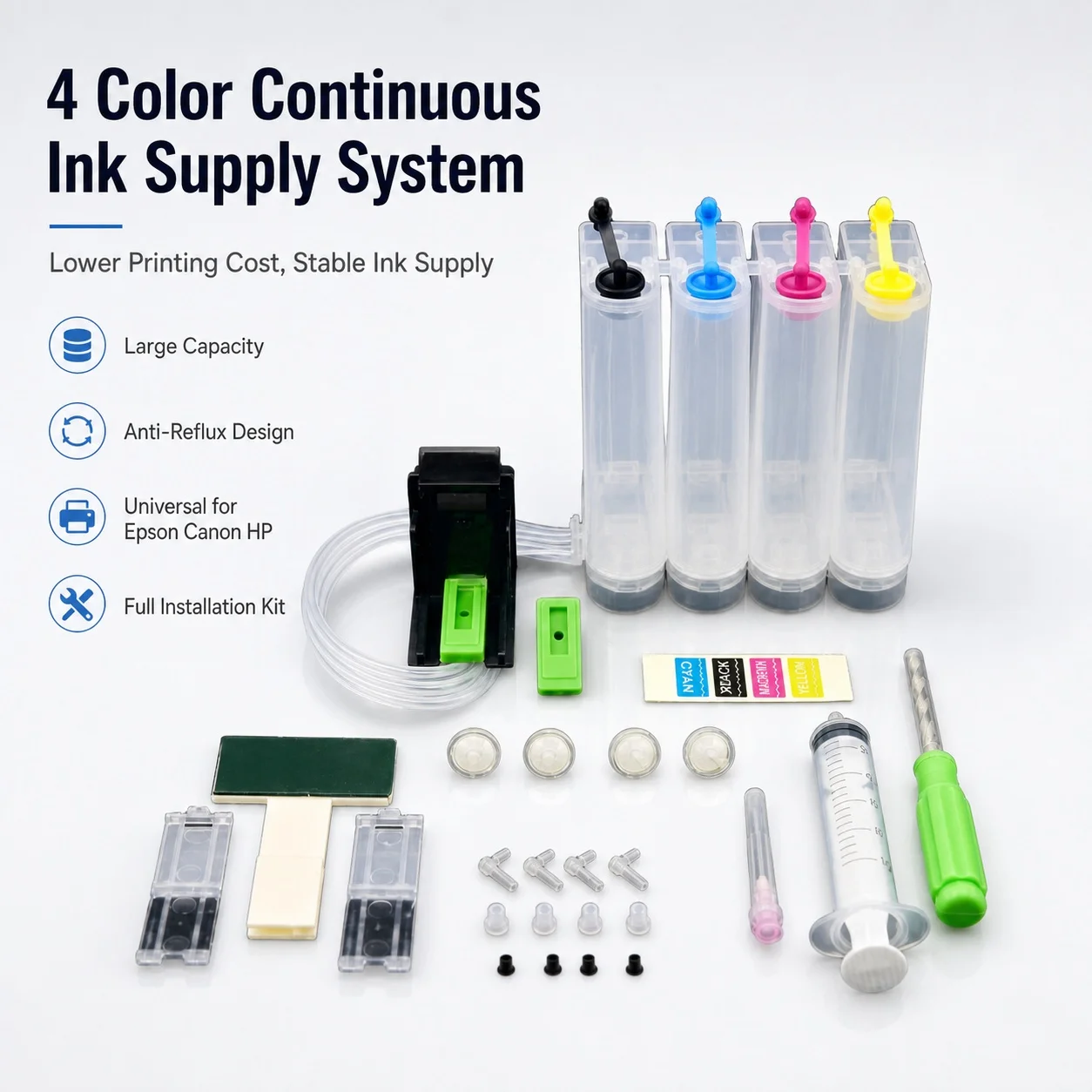 Einkshop  DIY 305 Ink Cartridge CISS Ink System For HP 305XL Compatible For HP305 XL DeskJet Series 4100 4110 4120 4121 2700