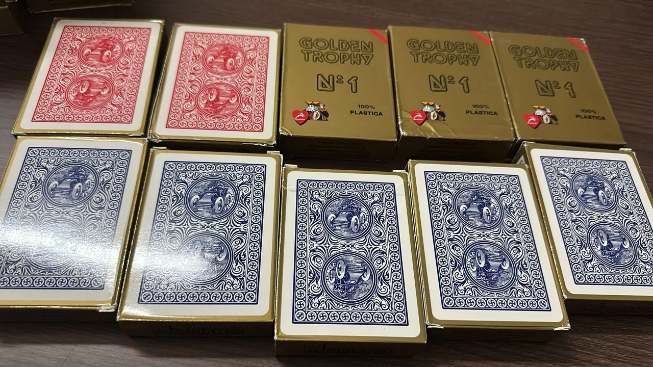 

Marked Playing Card For UV Modiano Golden Trophy Regular Index Anti Cheating At Poker Funny Game