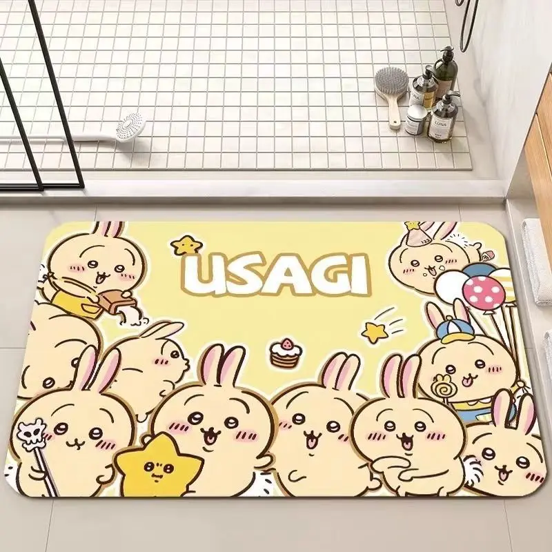 MINISO Chikawa Bathroom Upgrade Diatom Mud Bathroom Floor Mat Hachiware Usagi Home Anti Slip Quick Drying Water Absorbent Carpet