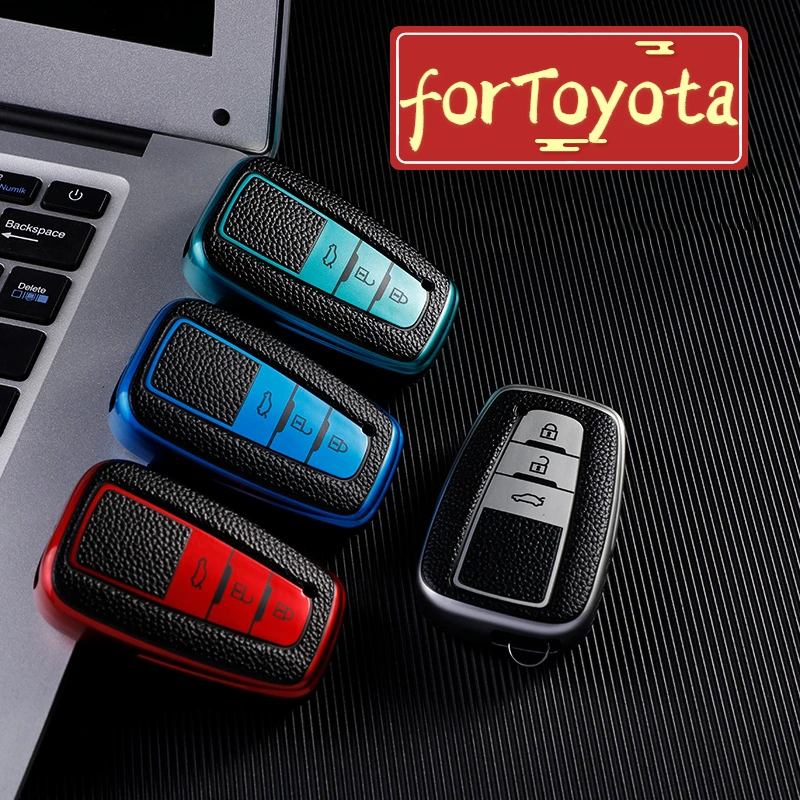 Auto Leather TPU Car Key Cover Case for Toyota Prius Camry Corolla C-HR CHR RAV4 Prado 2018 Keychain Accessories