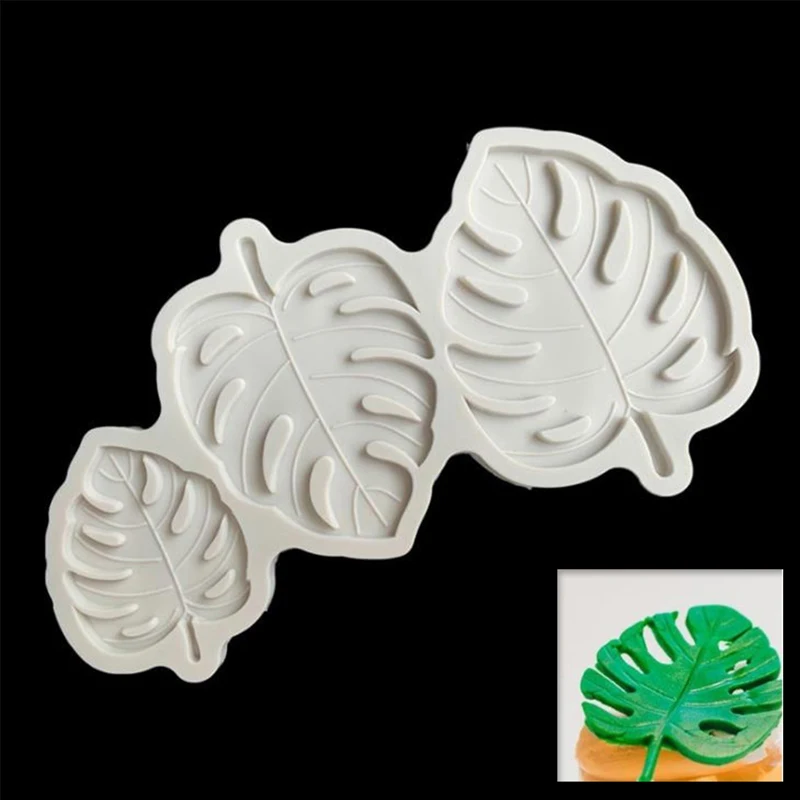 Fondant Mold Cake Mould Plant Leaf Monstera Leaves Chocolate Silicone Baking DIY