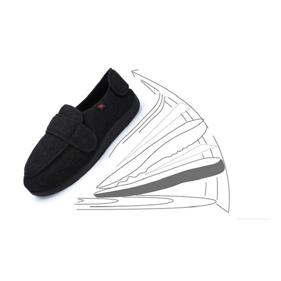 KNCOKAR Medio-di età compresa tra anziani extra-large a piedi in morbida pelle scamosciata scarpe allargato per regolare alto contenuto di grassi