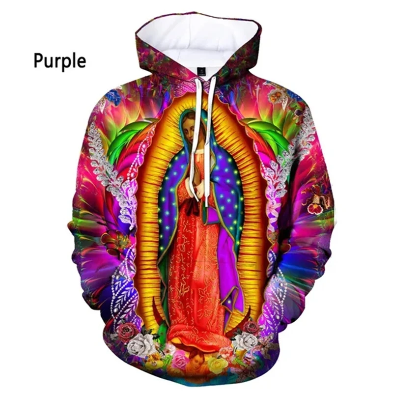 New Fashion Guadalupe Mexico Virgin Mary 3D Printed Hoodie Sweatshirt For Men Women Clothing Casual Pullovers Hooded Hoodies