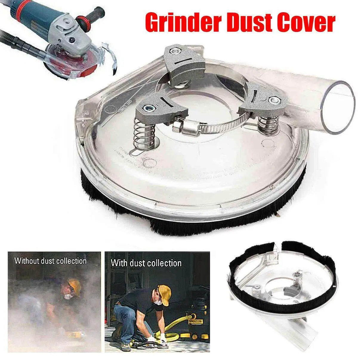 Clear Dust Shroud Kit Dry Grinding Dust Cover for Angle Grinder Hand Grinder 4 / 5