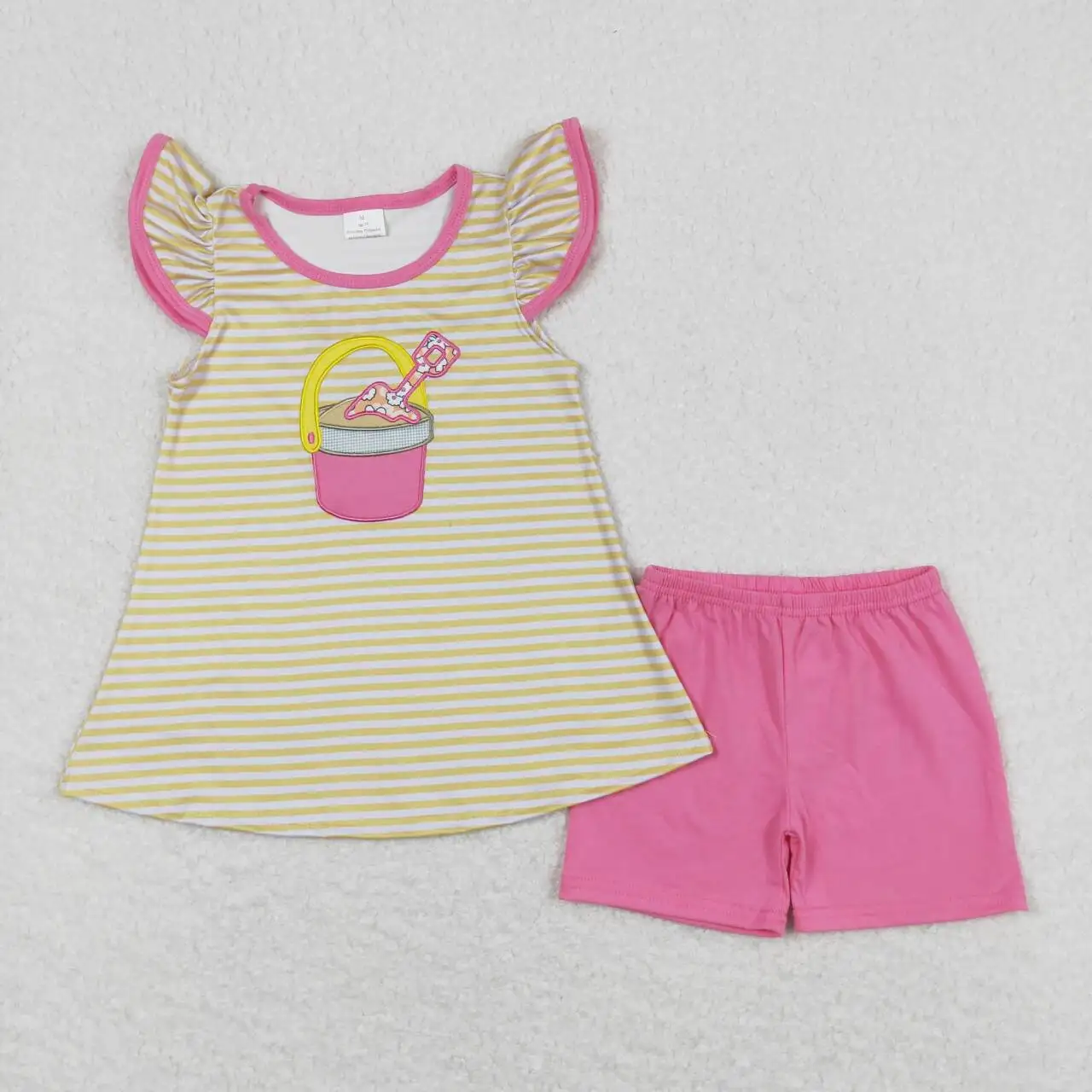 

GSSO0600 Children Toddler Clothes Short SleeveTop With Shorts Set Kids Girls Summer Outfits