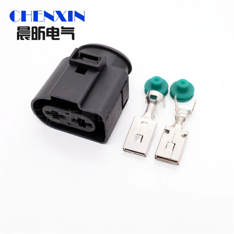

2 Pin 9.5mm Auto waterproof connector Power Pump plug 1J0 971 955 1K0971955 4B0971955 1K0971055A for A3 Q3 A4 A6 Golf Jetta Bora