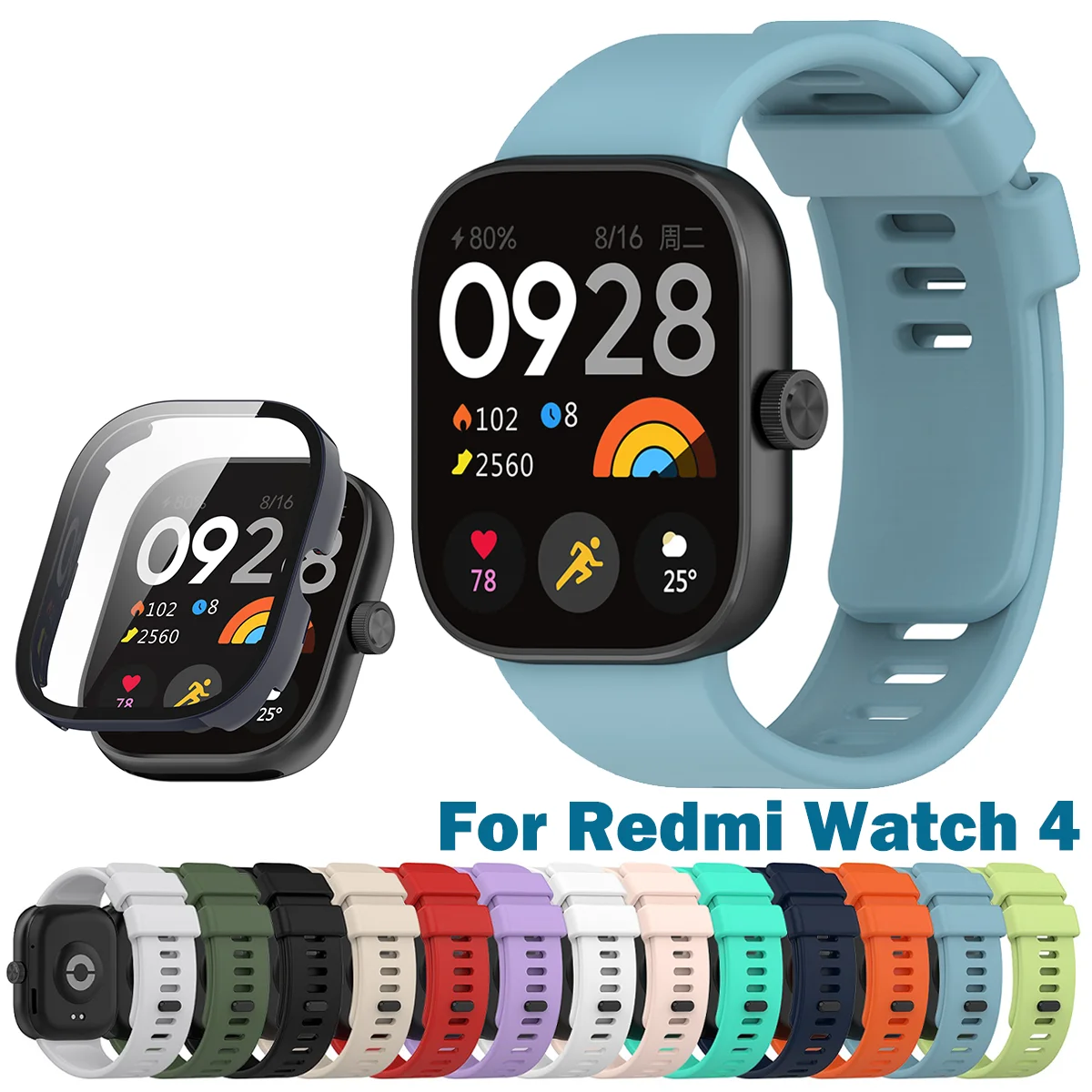 

Silicone Band Strap Bracelet Replacement For Redmi Watch 4 Wristband for Redmi watch4 PC Case Liquid silicone Sport Watchband