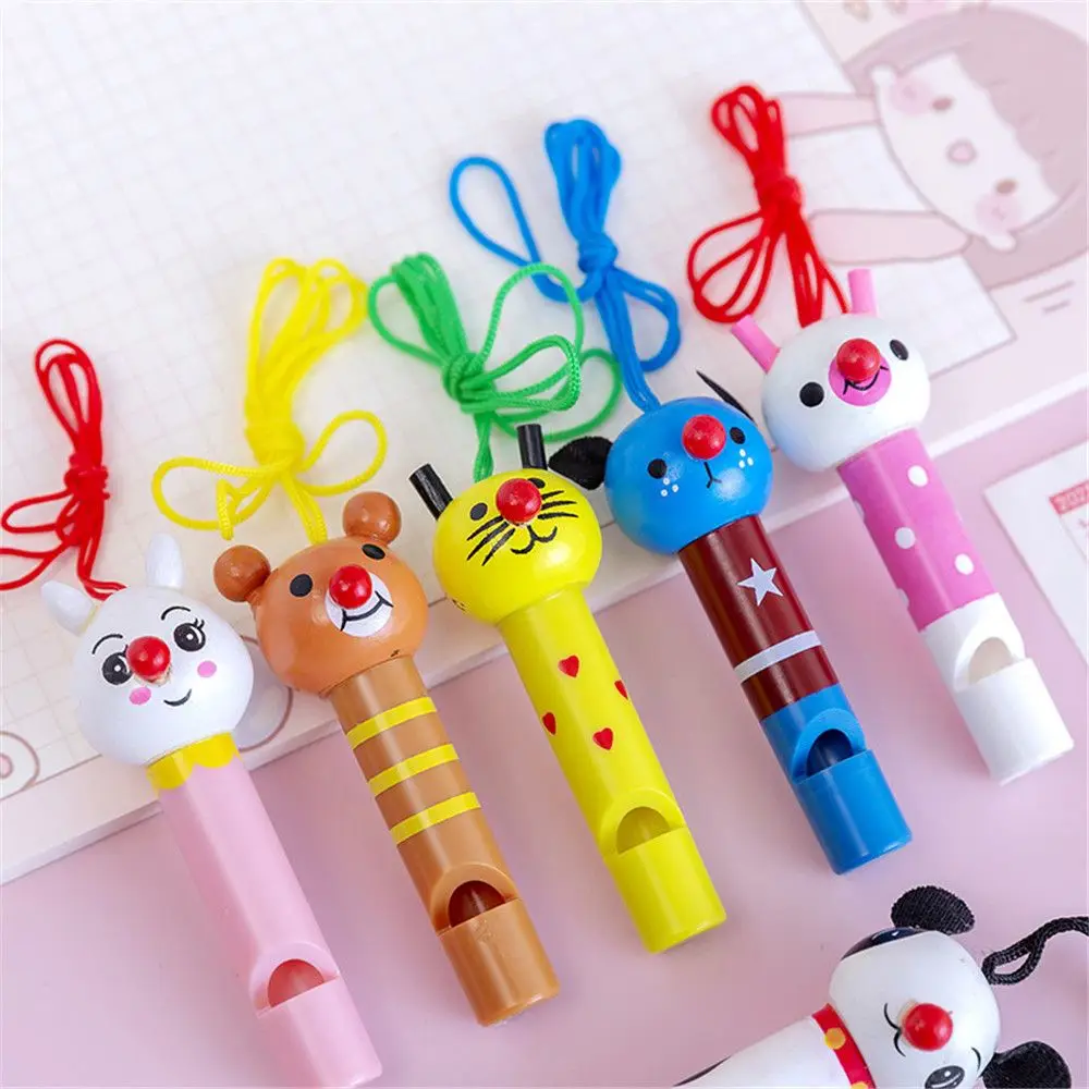 Creative With Lanyard Party Favors Decor Baby Shower Noice Maker Children Toys Kids Birthday Gifts Wooden Whistles