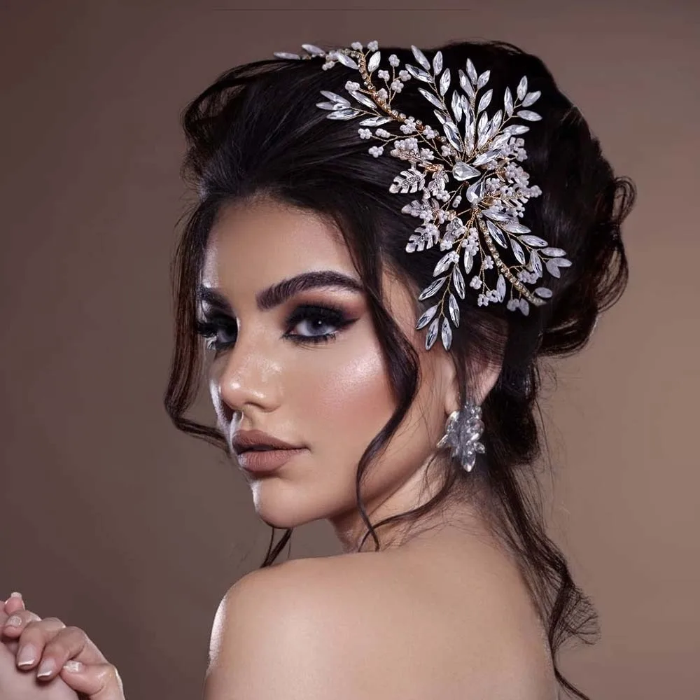 

Vintage Rhinestone Hair Clip Elegant Multi-purpose Bridal Side Clip Hair Ornaments Headwear Shiny Waist Accessories