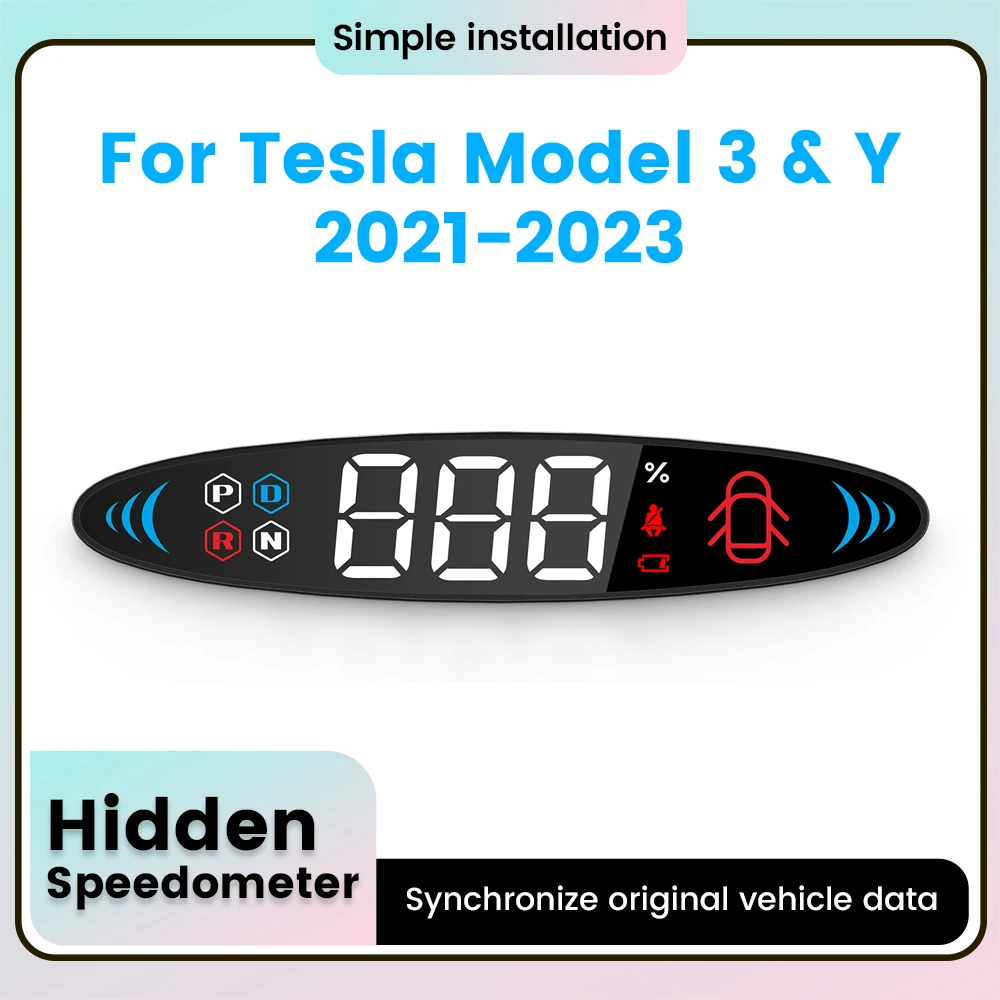 

Tomostrong 2024 Head-Up Display For Tesla Model 3 Model Y Dedicated Hidden HUD Electronics Digital Speedometer Car Accessories