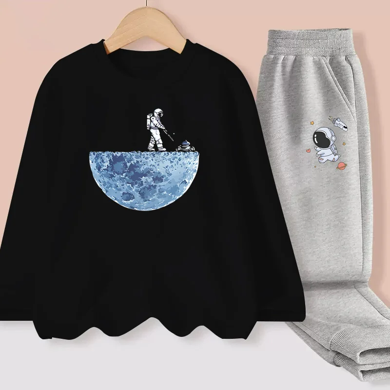 Aimi Lakana Kids 2-piece Sets Baby Boys Long Sleeved T-shirt Astronaut Outfit Spring Autumn Tops +pants