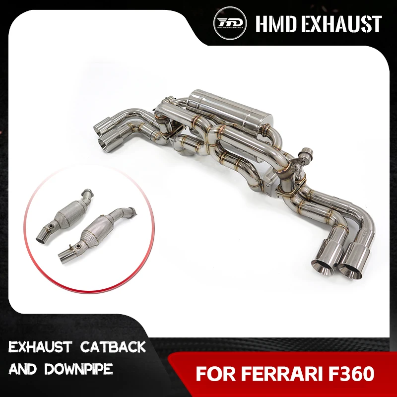 

HMD Catback и Downpipe Тепловой экран для Ferrari F360 3.6L Вакуумные клапаны Глушитель Длительный срок службы Наконечники Выхлопная система ﻿