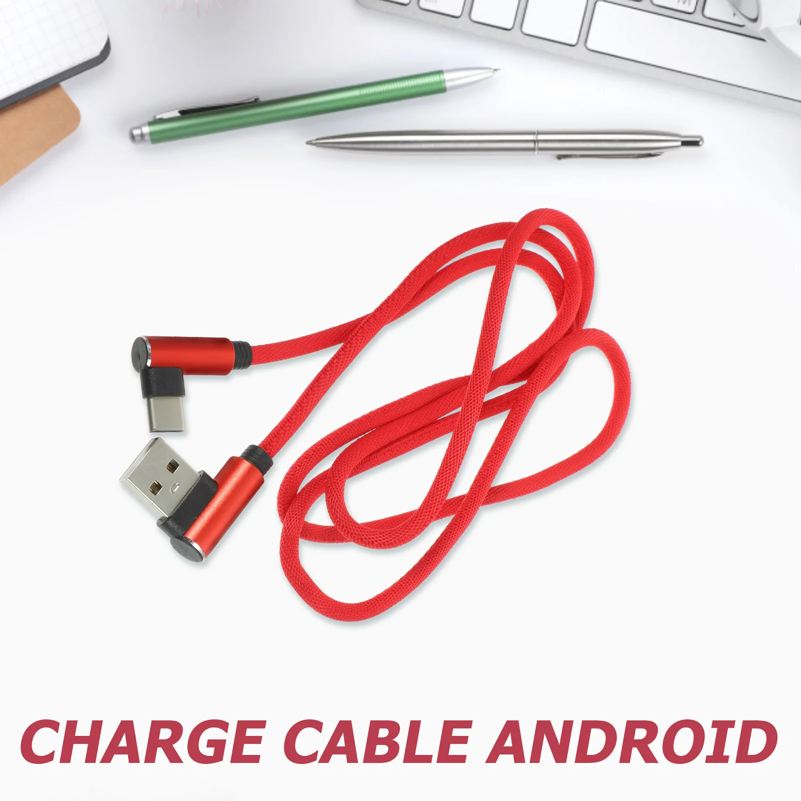 كابل شحن من النوع C 90 درجة على شكل حرف L USB C سلك شحن سريع مزامنة متينة من النايلون خالية من التشابك هاتف لوحي للسفر للهاتف