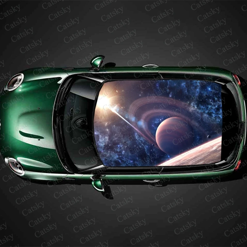 Space Star Planet Car roof sticker wrap racing SUV accessories packaging painting PVC car accessories graphic decals