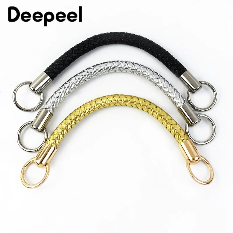 

2Pcs Deepeel 25/40/50cm PU Leather Bags Handle Braided Rope Handles for Handbag Purse Strap DIY Replacement Bag Accessories