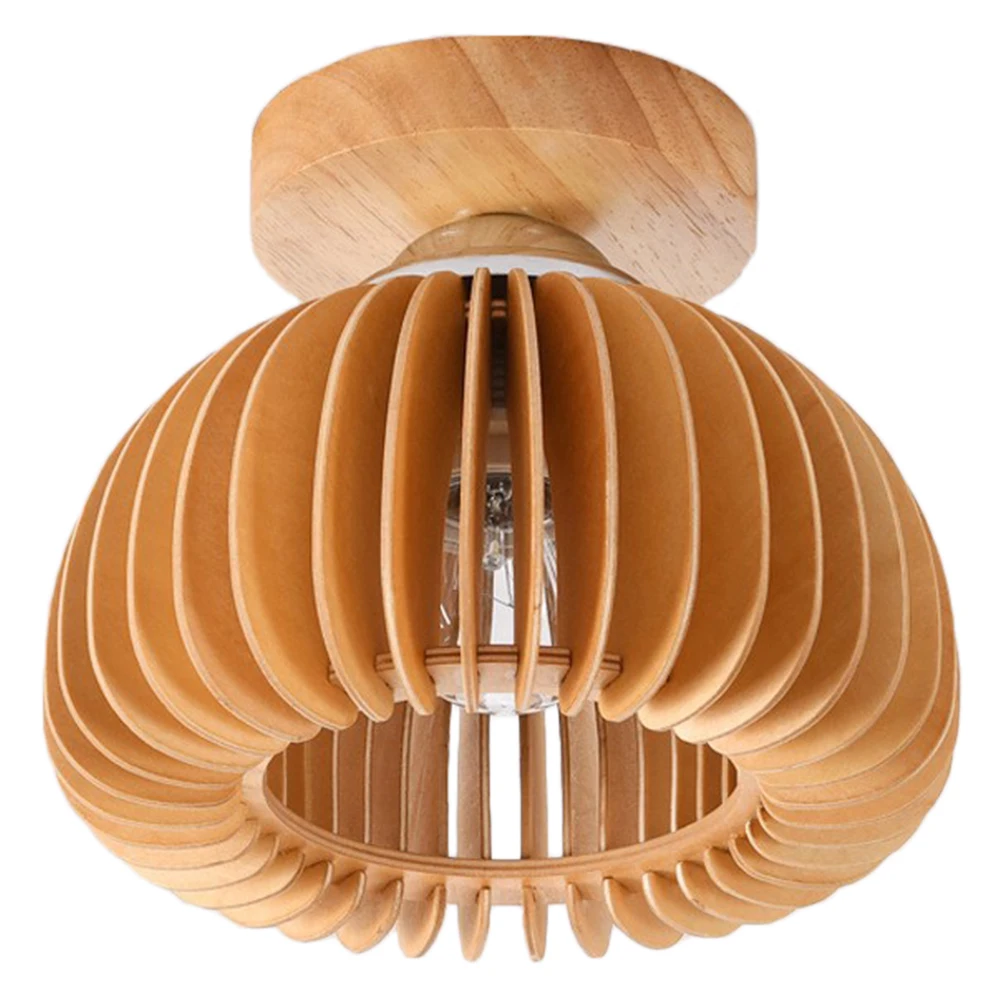 

Wooden Ceiling Lamp Simple Flush Mount Light Fixture Durable Fine Workmanship Easy Install Bedroom Living Room Dining Hallway