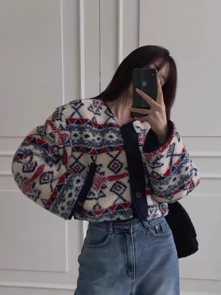 Faionable Double-Sided Wear Lamb Fur Cotton Jaet Women's ort Design Winter New Arrival Outerwear Trendy Chinese Brand