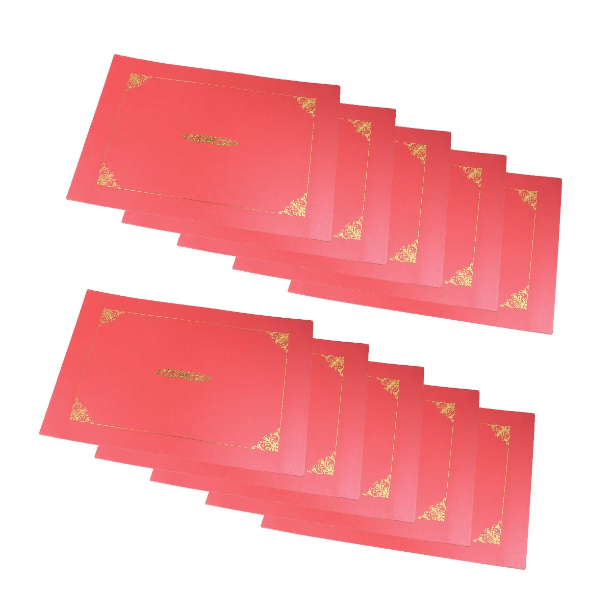 

10Pcs Certificate Holders Stylish Gold Foil Border A4 Size Diploma Covers Award Document Protectors Elegant Business Achievement
