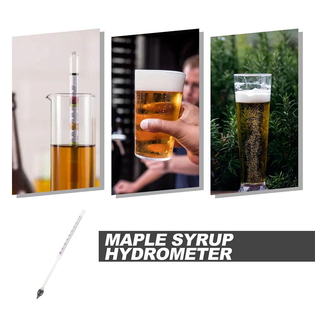 2 Pcs Glass Density Meter Maple Syrup Hydrometers Sugar Scales Gauges Alcohol Liquid Manual 2500X100X100CM Beer