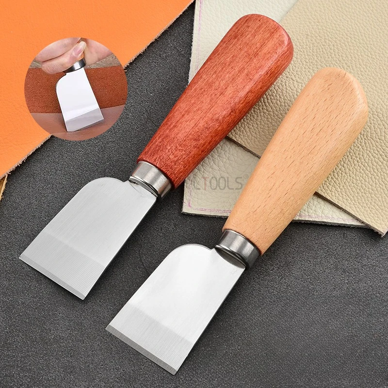 

Нож для резки кожи с буковой ручкой, удобный 10. ° Угловой кожаный нож с одним лезвием, кожаные изделия ручной работы, инструменты для обрезки своими руками