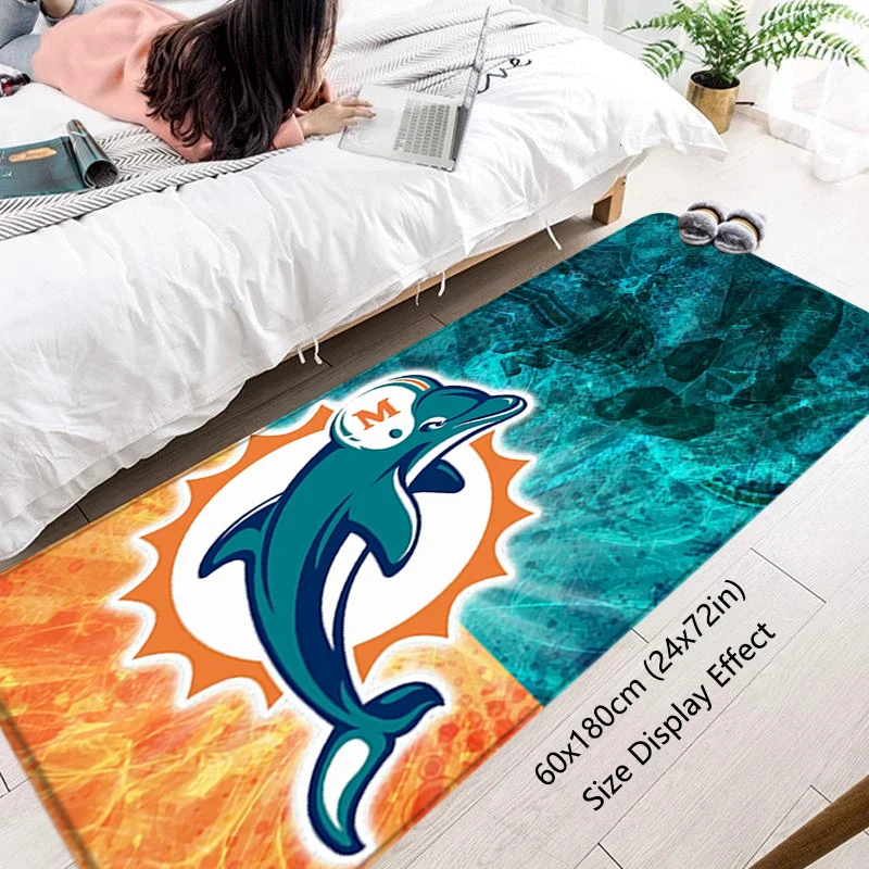 Living Room Rugs Foot Carpets Entrance Doormat Prayer Rug Floor Mats Miami Dolphins Anti Slip Kitchen Home Decor Hallway Carpet