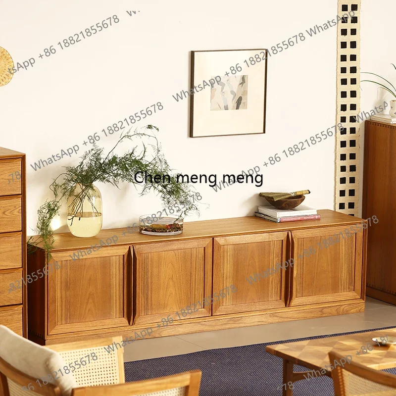 Old teak TV cabinet, all solid wood medium and ancient style living room storage, low cabinet audio-visual