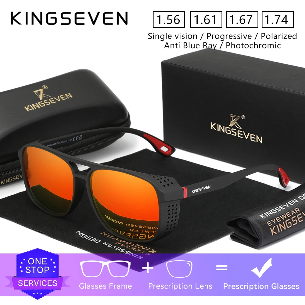 

KINGSEVEN новые модные солнцезащитные очки с оптическими линзами для мужчин и женщин, прогрессивные очки для близорукости и дальнозоркости по рецепту, модные уличные очки
