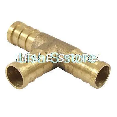 

T Shape 3 Way Brass Gas Water Hose Pipe Connector Barb