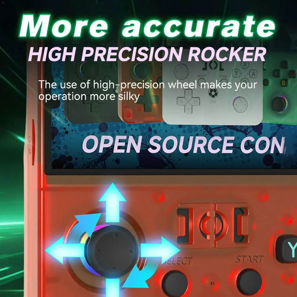 

45-дюймовая портативная игровая консоль RK3326 с IPS-дисплеем, аккумулятором 4000 мАч, системой Linux, RGB-подсветкой, слотом для TF-карты и поддержкой карт до 256 ГБ
