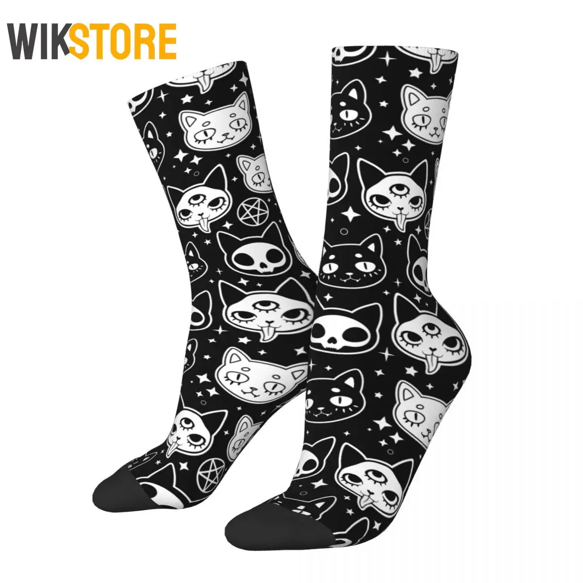 

Winter Fashion Women Men Magic Cat Witchcraft Socks Non-slip Skateboard Socks Breathable Sock