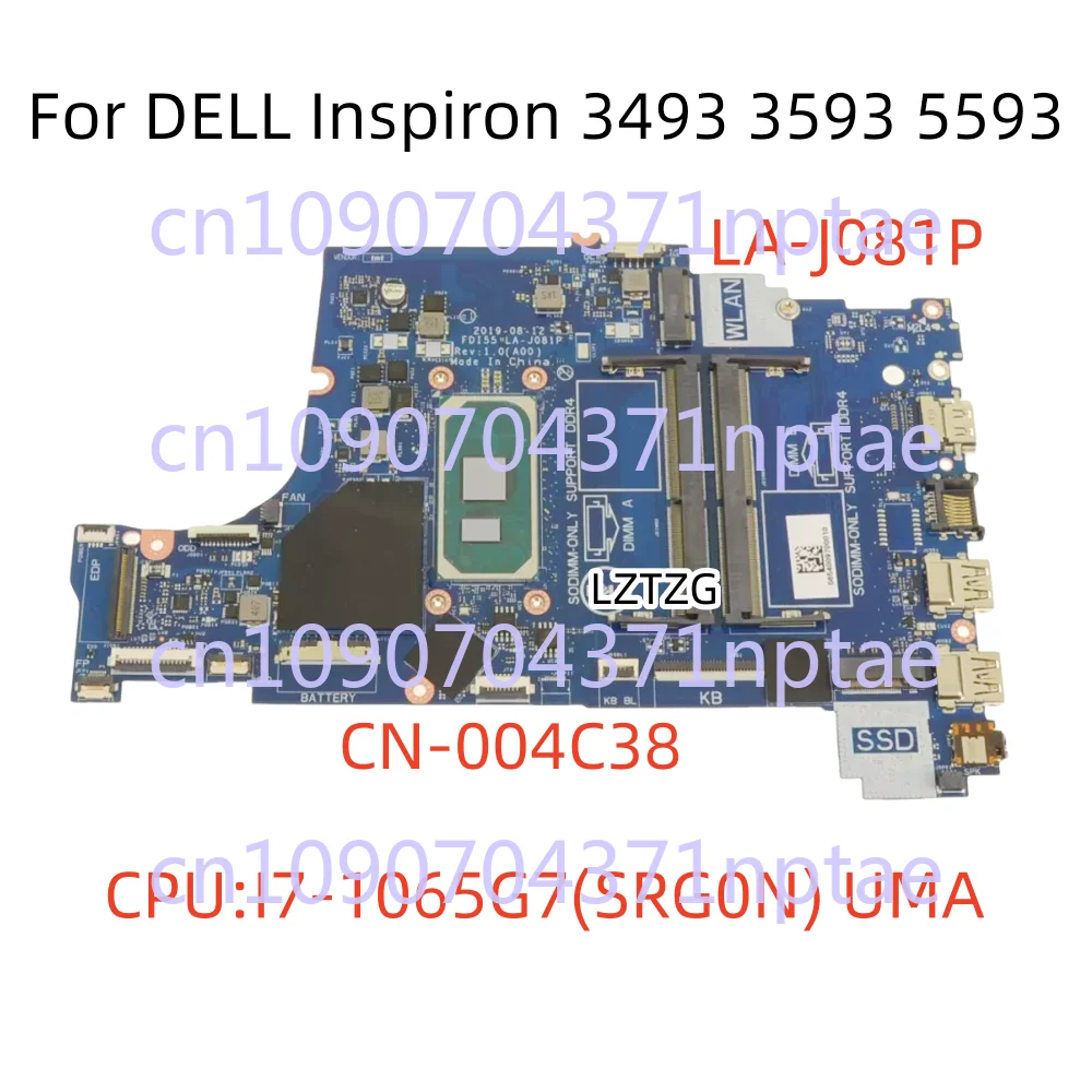 Inspiron 3593 373 5593 notebook main board LA-J081P