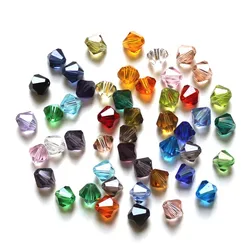 AAA 100pcs 4mm Austrian Crystal Glass Bicone Beads for Jewelry Making Diy Accessories Multicolor Faceted Spacer Beads Wholesale