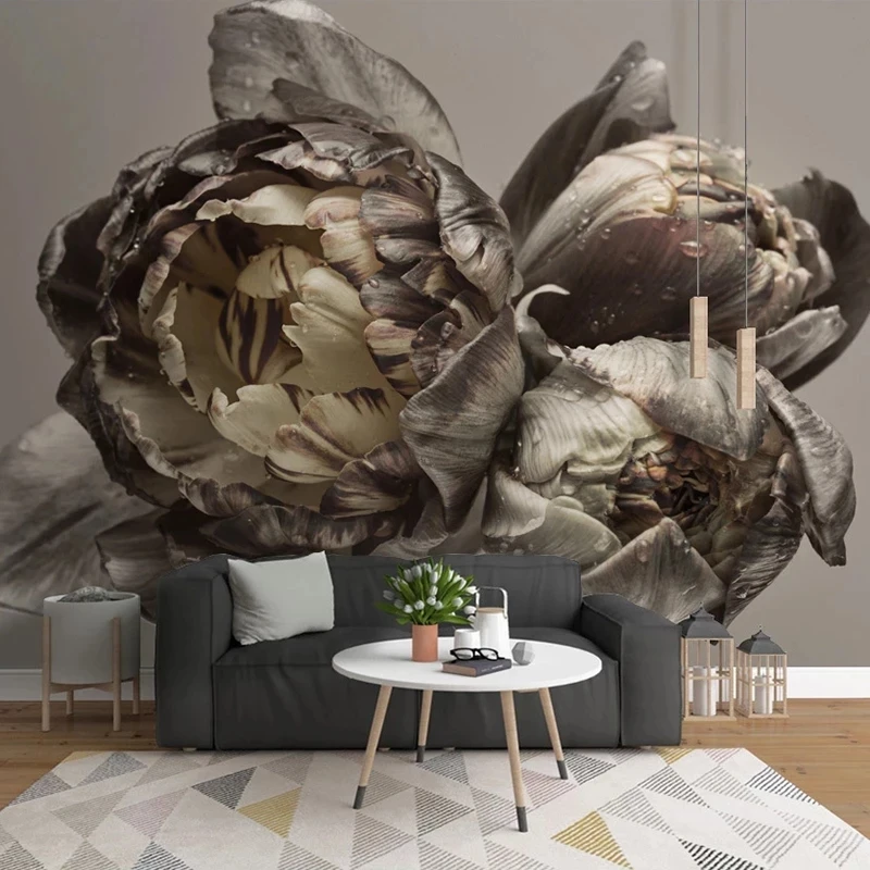 Customized 3D Retro Floral Flowers Mural Bedroom Photo Wallpaper Living room TV background restaurant study Hotel wall fabric 8d