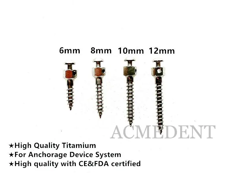 

50 pieces Dental Micro Implant Mini Anchor Screws Self-Drilling Titanium Alloy Dentist Tools & Grey/Blue/Black Screwdriver