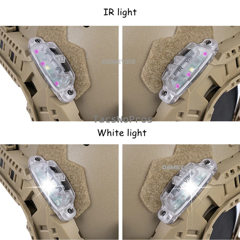 Luz señal para casco táctico con modo IR y blanco – Riel arco modular - imagen 2