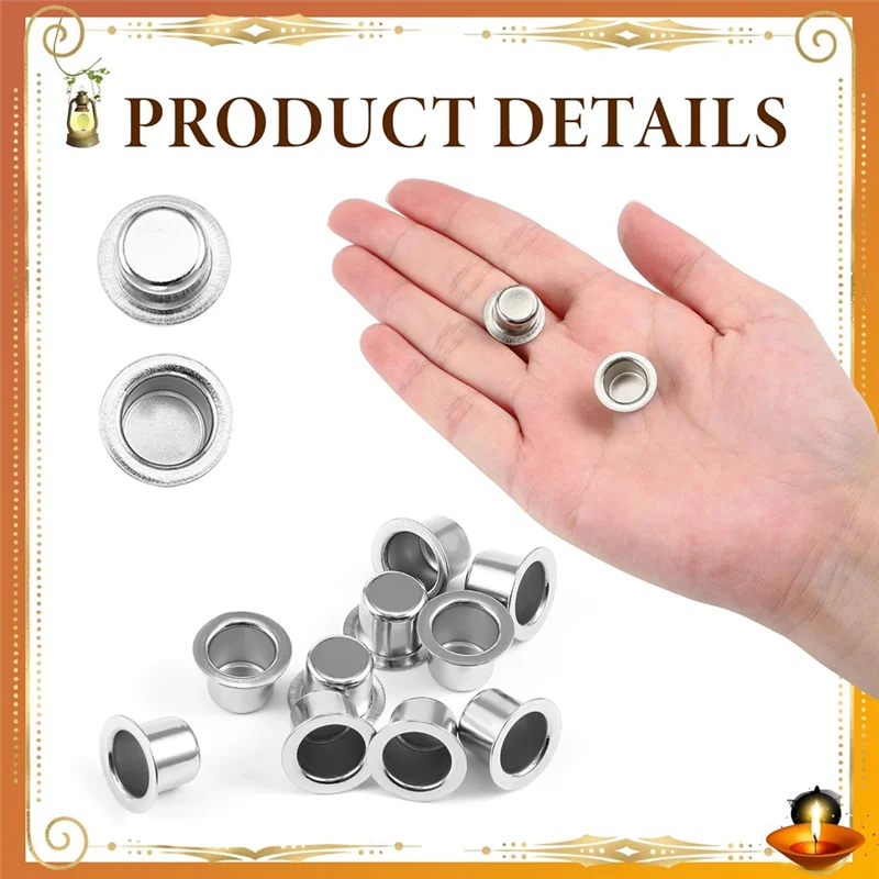 【Popular】Metal Candle Holder Kit With Round Flat Base Candle Cup For Candle Making Decoration Projects