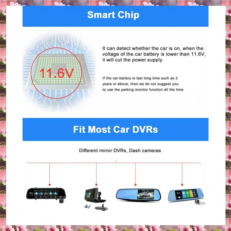 

2025 12/24V To 5V Car Dash Cam Wire 3.2M Mirror DVR Hardwire Cable Kit Video Recorder Mini Micro-USB Charger Line,12/24V To 5V C