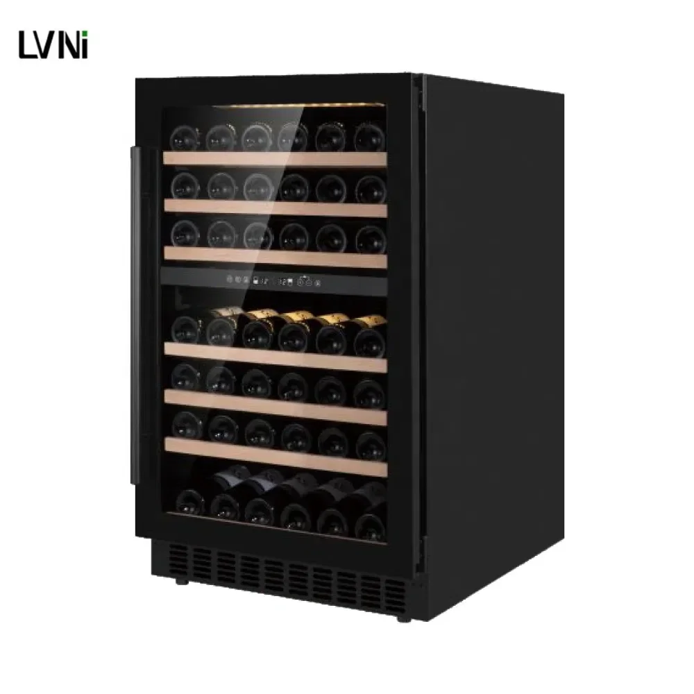 Adjustable Wine Beverage Coolers Wooden Shelves Under Counter Wine Refrigerator for Home