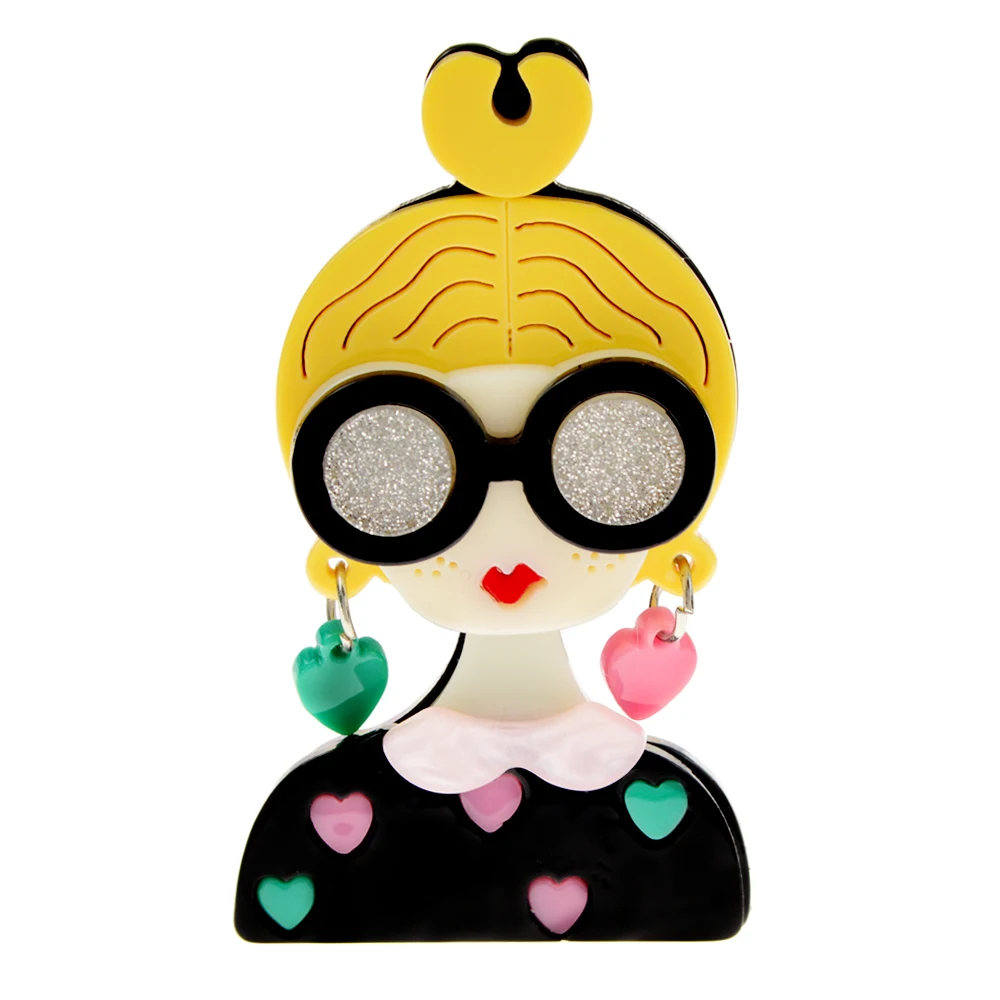 CINDY XIANG-broches acrílicos para gafas y niñas, alfiler de fibra de acetato, joyería para mujer, alta calidad