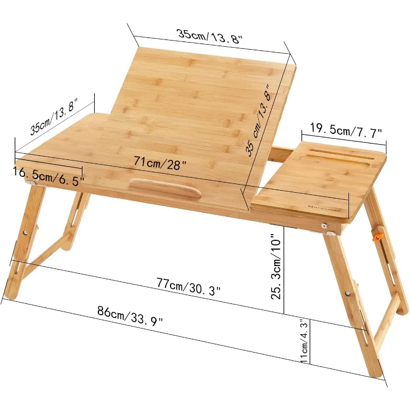 

Laptop Desk Bamboo Laptop Table Adjustable Lap Tray Bed Serving Tray Breakfast Table Coffee Tea Table 5 Tilti